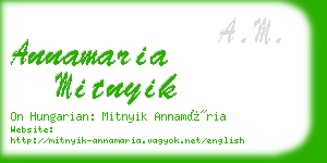 annamaria mitnyik business card